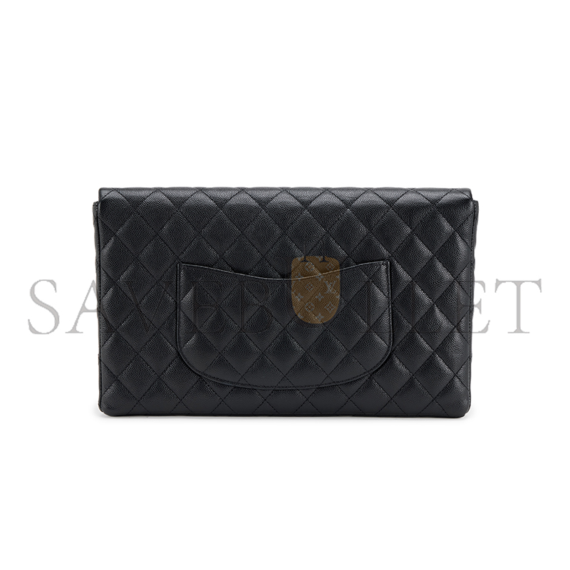 Ch**el quilted caviar flap clutch (28*20*3cm)